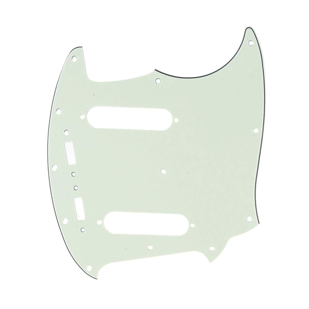 Musiclily Pro 12-Hole Guitar Pickguard for Fender American Mustang, 3Ply Mint Green