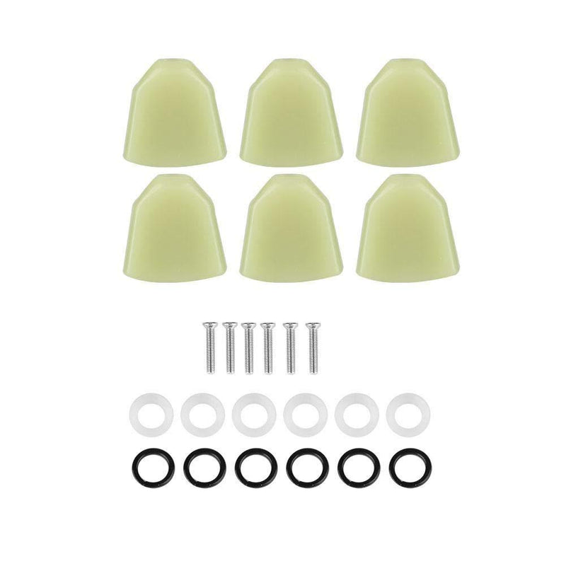 Dilwe Guitar Tuning Peg Button, 6 Pcs/Set Acrylic Tuning Pegs Buttons Machine Heads Buttons for Guitar Green