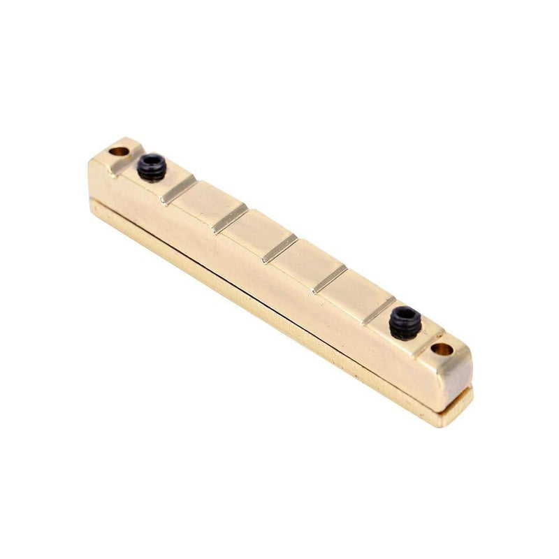 Dilwe 7 Strings Guitar Bridge Nut, Adjustable Brass Bridge Nut for 7 String Multiscale Electric Guitars Replacement Accessory (Golden)