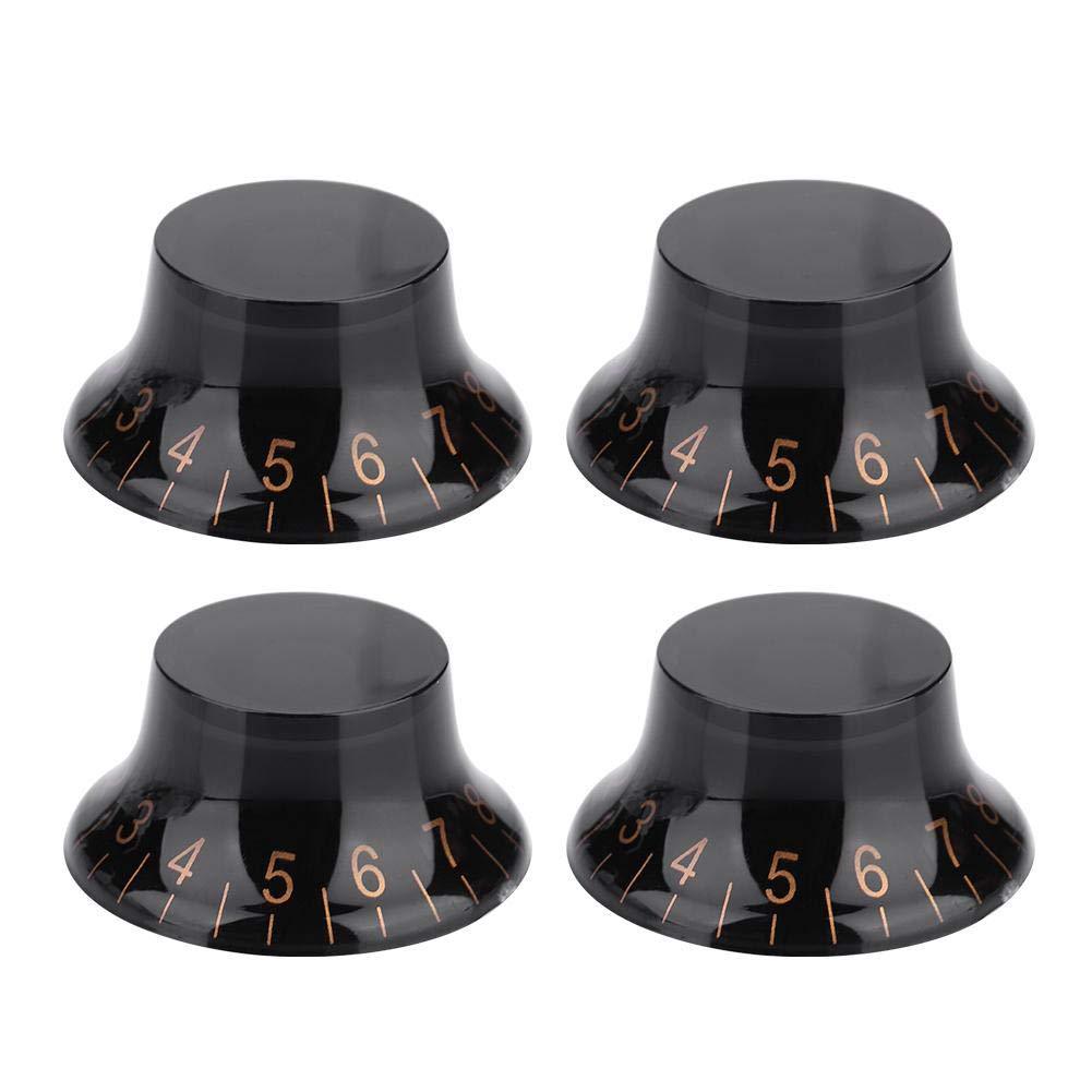 Dilwe Guitar Control Knobs, 4 Pcs Speed Tone Volume Control Knobs for EPI LP Electric Guitar Accessory Black+Gold