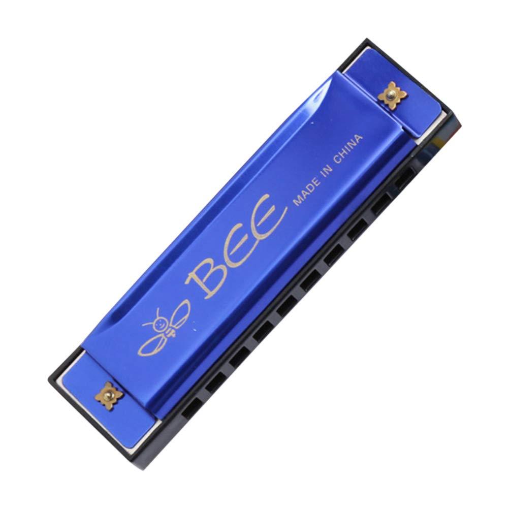 Toyvian 10 Holes Diatonic Harmonica Harp Mouth Organ of C for Beginners and Gifts for Kids Adults (Blue)