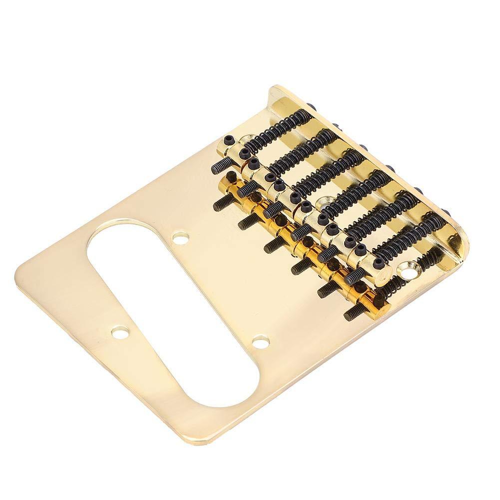 Dilwe Telecaster Guitar Bridge, Metal Guitar Bridge with Screws Wrench for TL Tele Telecaster Electric Guitar of Single Coil Pickup Gold