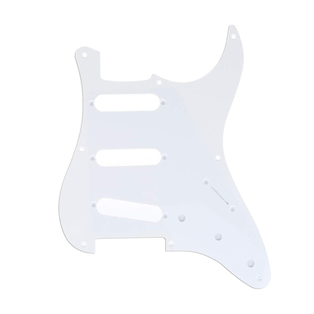 Musiclily Pro 8-Hole Guitar Strat Pickguard for JPN Fender Japan 57 Vintage Style Stratocaster, 1Ply White