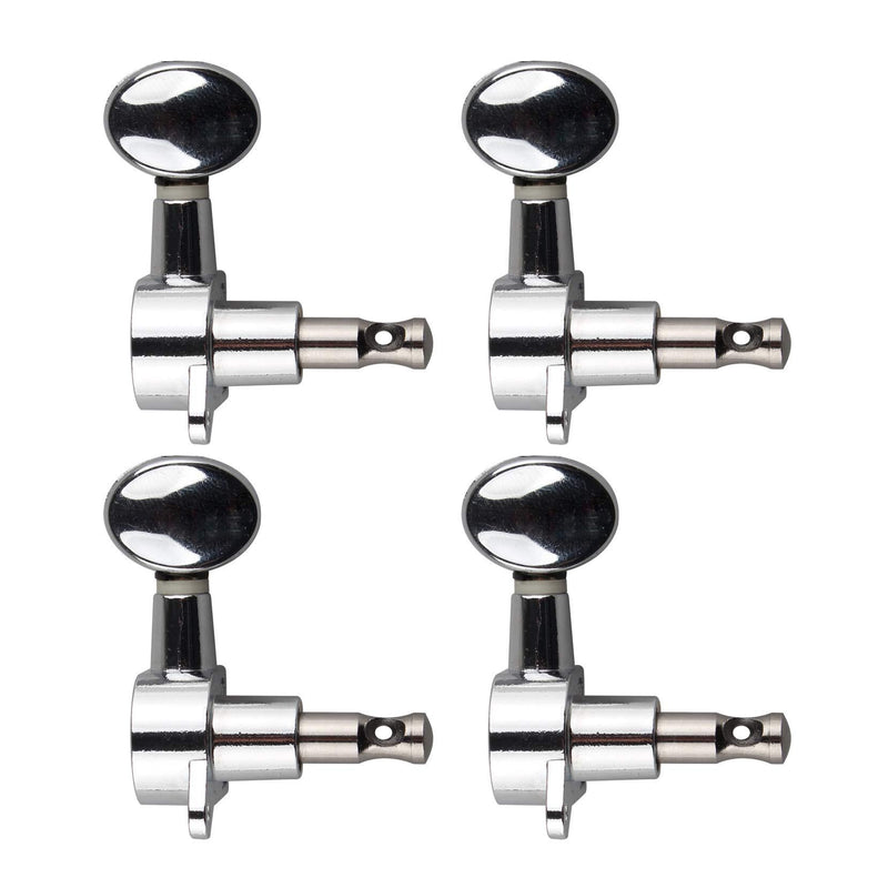 Futheda 4Pcs Sealed Ukulele Tuners String Tuning Pegs Keys Silver Enclosed Locking Tuners Machine Heads with Screws Set for 4 String Guitar