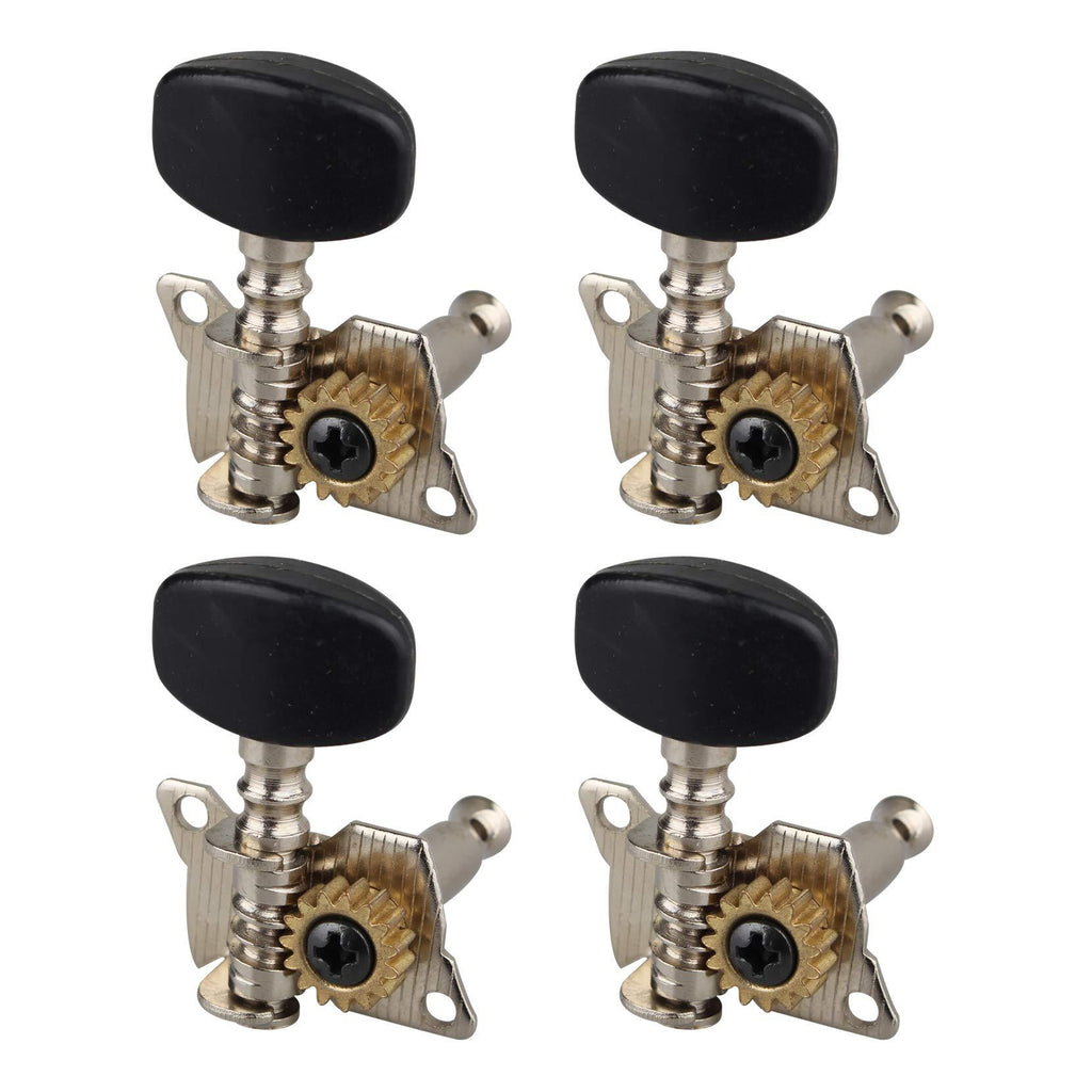 Futheda 4Pcs Premium Ukulele Tuners String Tuning Pegs Keys Black Enclosed Tuners Machine Heads with Screws Set for 4 String Guitar Bass