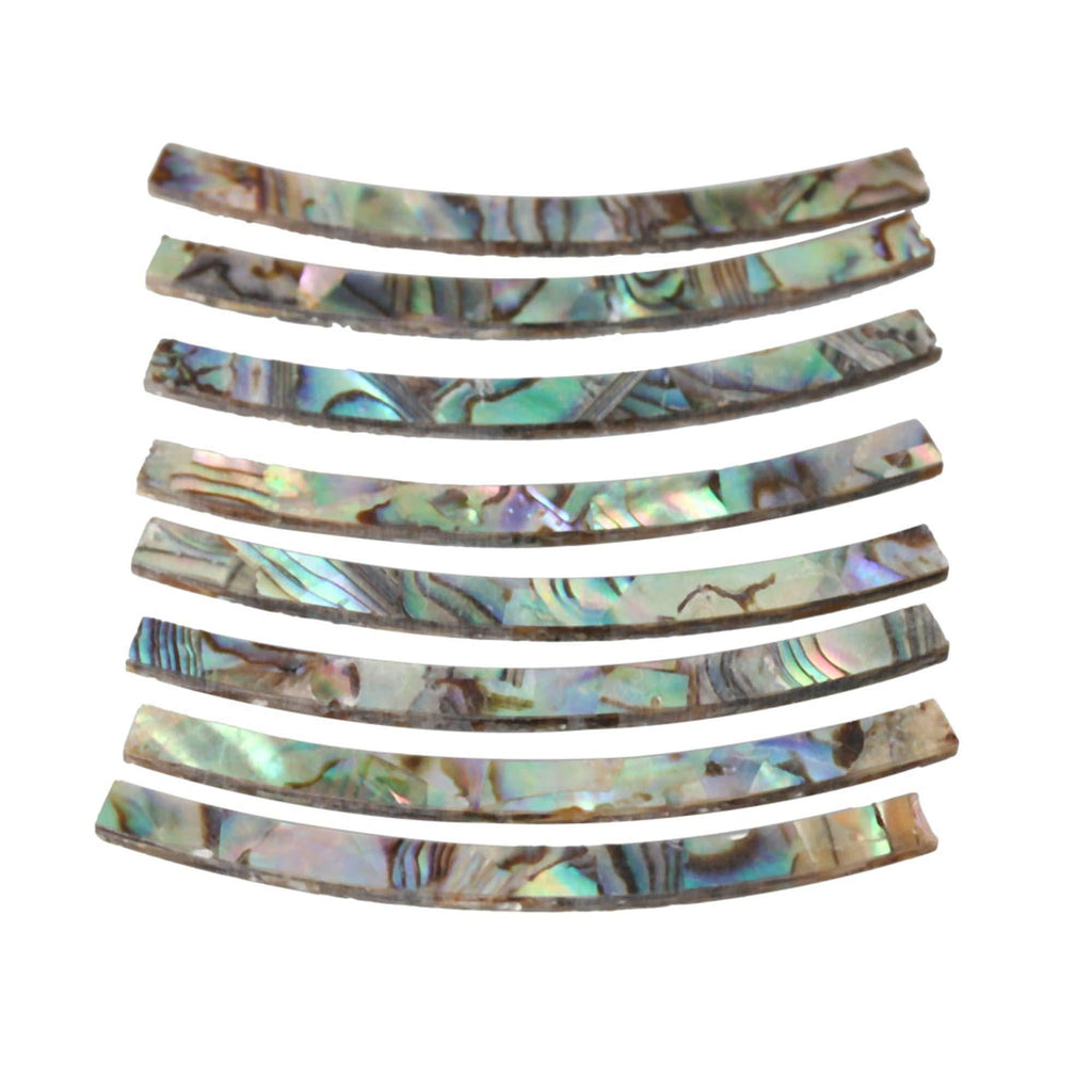 BQLZR 115x3 x1.5mm Abalone Guitar Rosette Sound Hole Inlay Decoration Abalone Curved Strips Sound Hole Circle Pack of 8