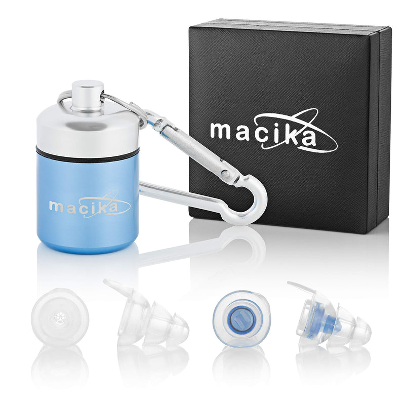 macika Noise Cancelling Ear Plugs Silicone High Fidelity Earplugs Hearing Protection Ear Protectors With Acoustic Filter to Prevent Tinnitus. Ideal For, Musicians, Concerts, Music Festivals, Clubs, DJ