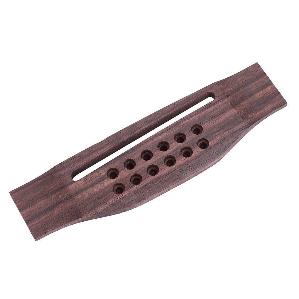 Dilwe 12 Strings Guitar Bridge, Rosewood Bridge Saddle for 12-String Acoustic Guitar Accessory Parts