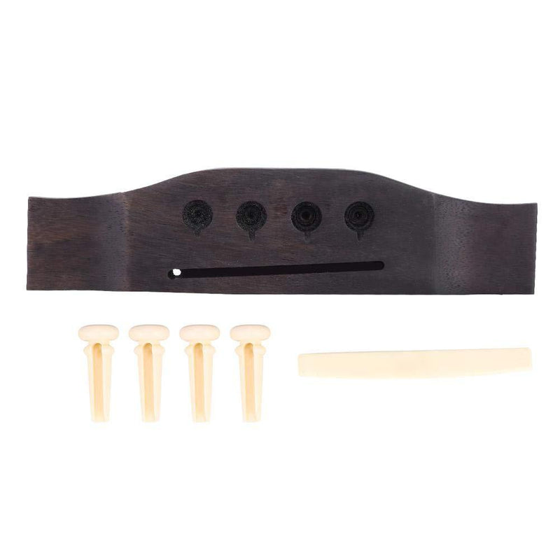 Dilwe 4 Strings Bass Bridge, Rosewood Bridge Saddle and Pins for 4-String Folk Acoustic Bass Accessory Parts