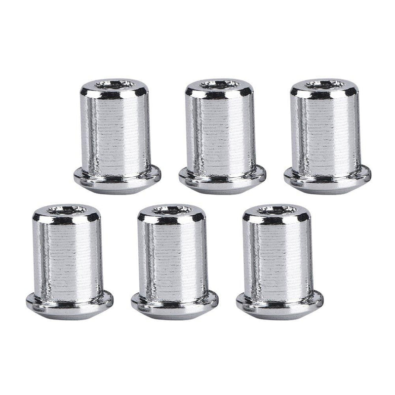 Tbest Guitar String Mounting Ferrules,6Pcs Guitar Mounting Ferrules Through Body String Mounting Ferrules Replacement For Electric Guitar Bass Silver