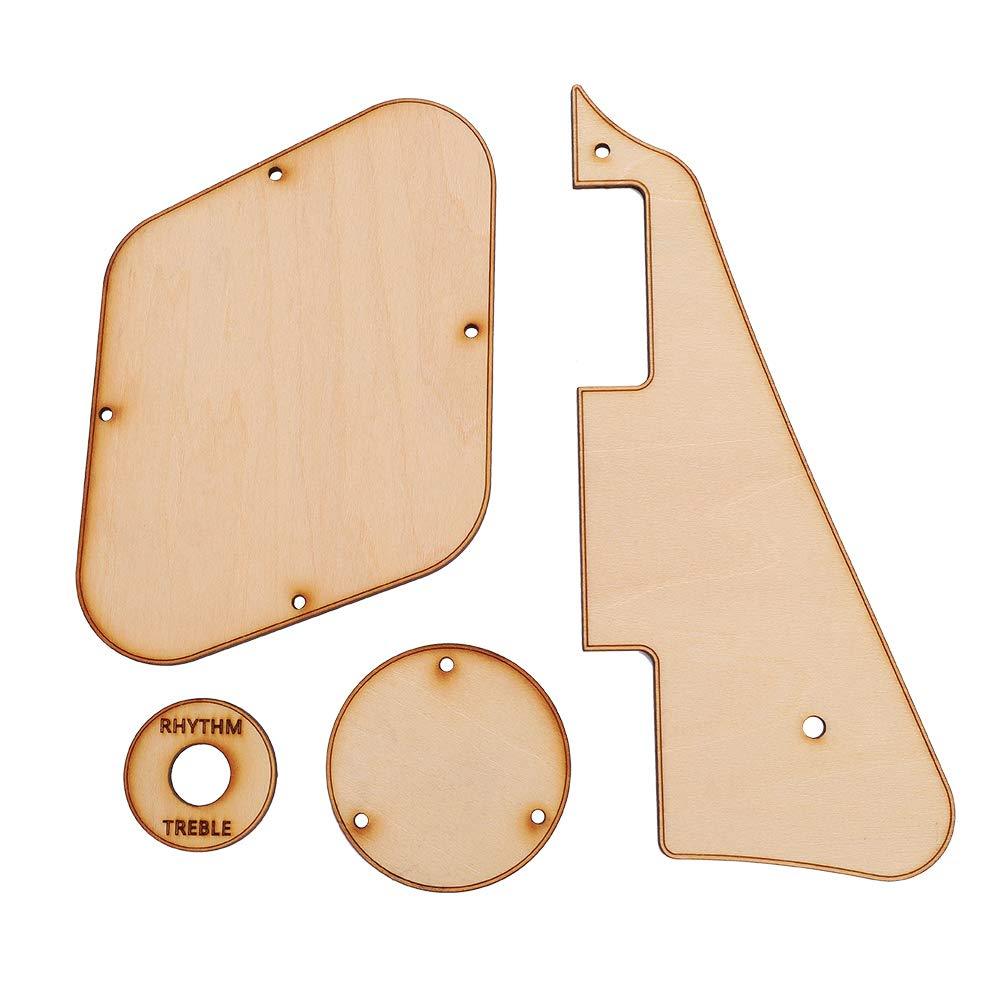 Tbest Maple Wood LP Guitar Pickguard & Control Cavity Cover & Switch Cavity Cover & Switch Ring Pickup Selector Plate Bracket replacement for LP Style Guitar Replacement