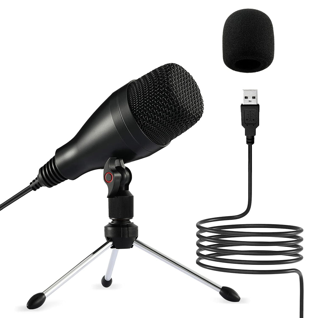 Moukey USB Microphone, Condenser Recording Mic for Podcast, YouTube, Studio, Streaming, Podcast Microphone with Tripod Stand & Mic Cover, Gaming Microphone for Computer -Windows or Mac (Mum-1)