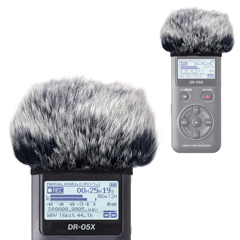 DR05X Windscreen Muff for Tascam DR-05X DR-05 Portable Recorders, DR05X Mic Windshield Windscreen Artificial Fur Wind Screen by YOUSHARES Fur Windscreen for DR-05