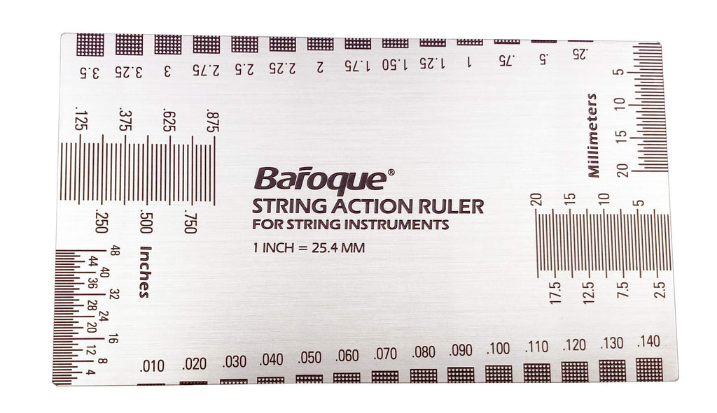 Double Sided Multi Function String Action Ruler Gauge Tool Both Metric & Imperial,Guitar Measuring Ruler,Luthier Tool for Electric, Acoustic & Bass Guitars