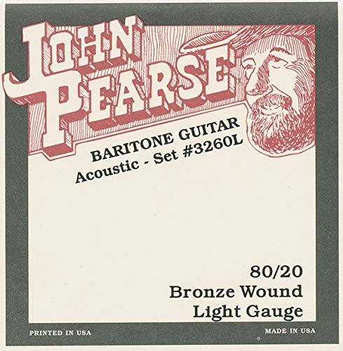 John Pearse Strings® 3260L For Baritone Acoustic Guitar - 80/20 Bronze - Standard Tuning - Light Gauge
