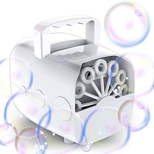 JanTeelGO Bubble Machine, Portable Auto Bubbles Maker, Automatic Bubble Blower With USB Cable, 1500 Bubbles Per Minute for Outdoor/Indoor Use (Batteries NOT Included) (White)