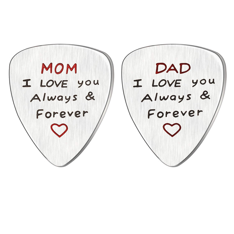 KENYG 2 PCS Set MOM DAD I Love You Always And Forever Guitar Picks Musical Instruments
