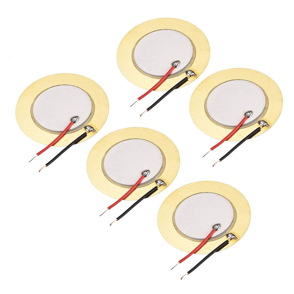 sourcing map 5 Pcs Piezo Discs 35mm Acoustic Pickup Transducer Microphone Trigger Buzzer Drum Guitar