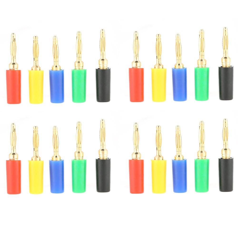 20 Pcs/Set Banana Plugs 2mm,fix Mixed Colors Brass Plastic Test Probes Audio Speaker Connector Panel Mount Banana Socket Jack,for Electrical Testing