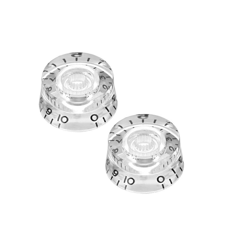 sourcing map 2pcs Clear 6mm Potentiometer Control Knobs For LP Electric Guitar Acrylic Volume Tone Knobs