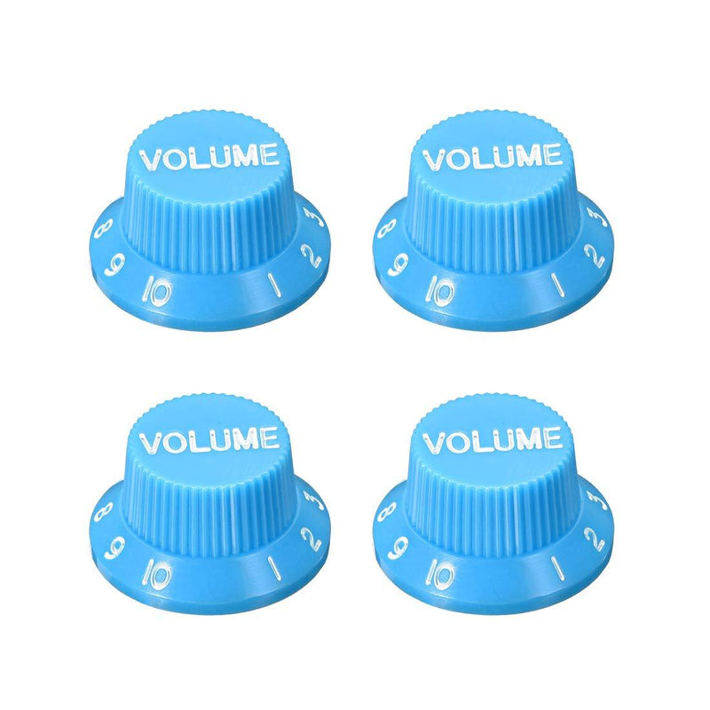 sourcing map 0.24 Inch Potentiometer Control Knob for Electric Guitar Acrylic Volume Tone Knobs, 4pcs Blue