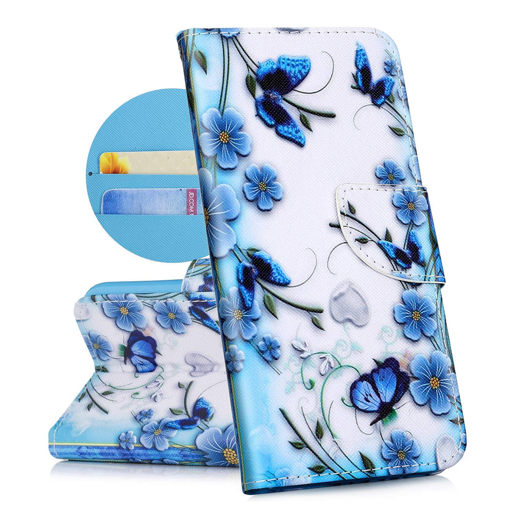 Qpolly compatible with Samsung Galaxy J3/J3 2016 mobile phone case, colourful pattern case. Blue butterfly