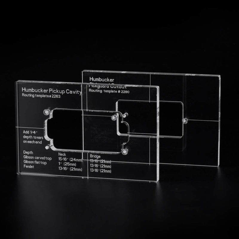 Musiclily Pro CNC Accurate Acrylic Humbucker Pickup Routing Templates Set for Electric Guitar Body and Pickguard