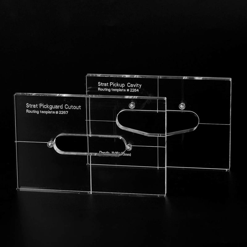 Musiclily Pro CNC Accurate Acrylic Single-coil Pickup Routing Templates Set for Standard Strat Guitar Body and Pickguard