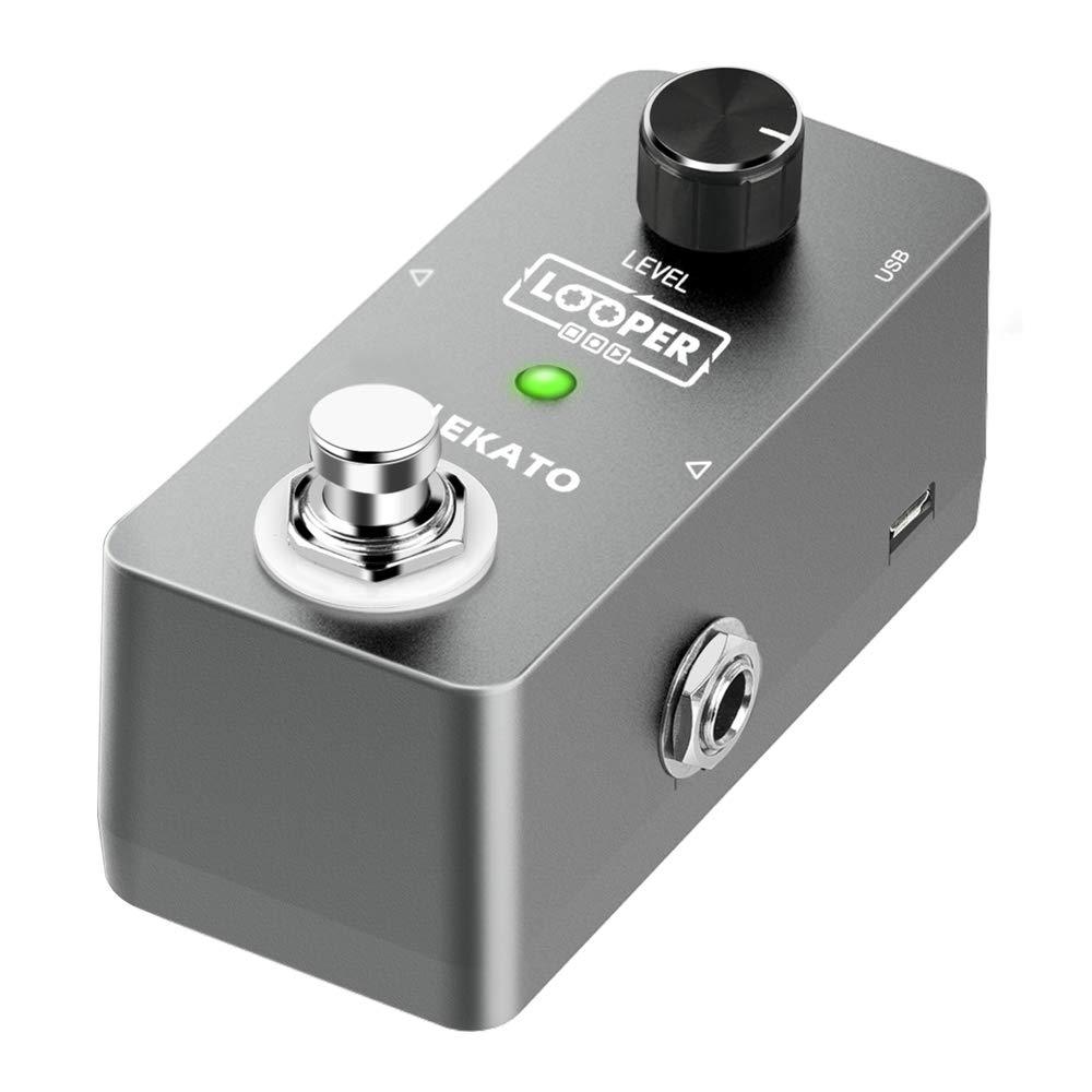 Electric Looper,LEKATO Loop Station Guitar Looper Effect Pedal 5 Minutes Recording Time Electric Looper with Download/Upload File to PC Function for Electric Guitar & Bass