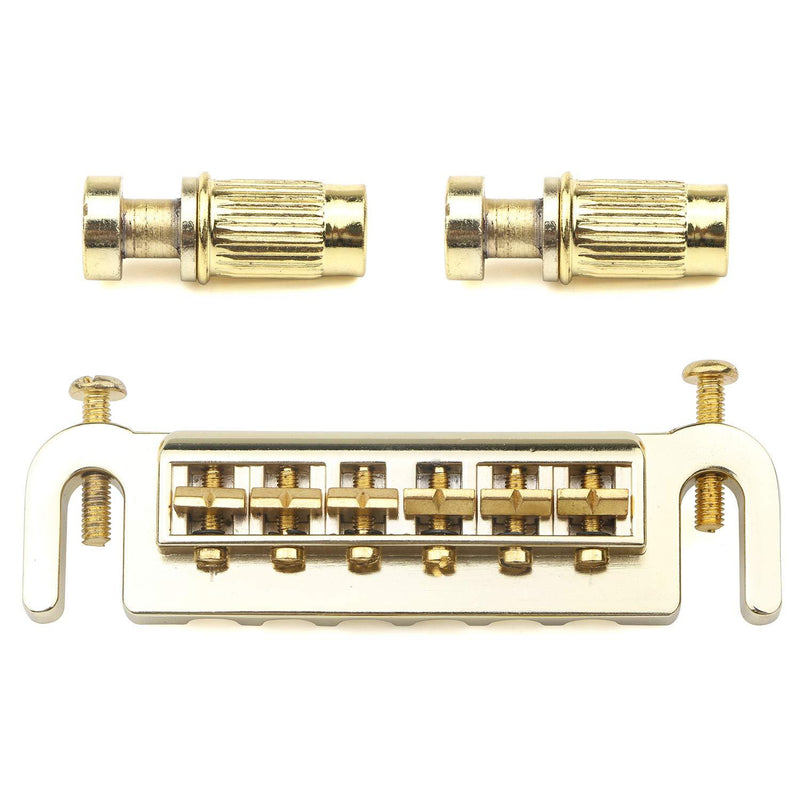 Unxuey Gold Electric Guitar LP Tune-O-Matic Wraparound Adjustable Bridge Studs 6 String Tailpiece for Les Paul Style