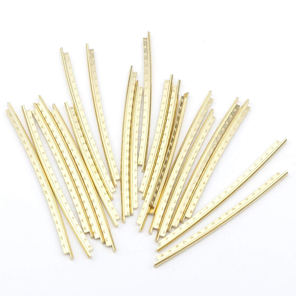 Unxuey Guitar Fret Wires 20pcs 2.0mm Width Copper Bass Fingerboard Gold Tone for Classical Acoustic Guitars Gold