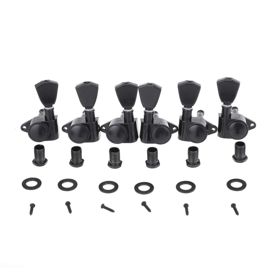 Musiclily Economy 3L3R Roto Style Sealed Guitar Tuners Machine Heads Tuning Pegs Keys Set for Epiphone Les Paul SG ES, Keystone Button Black