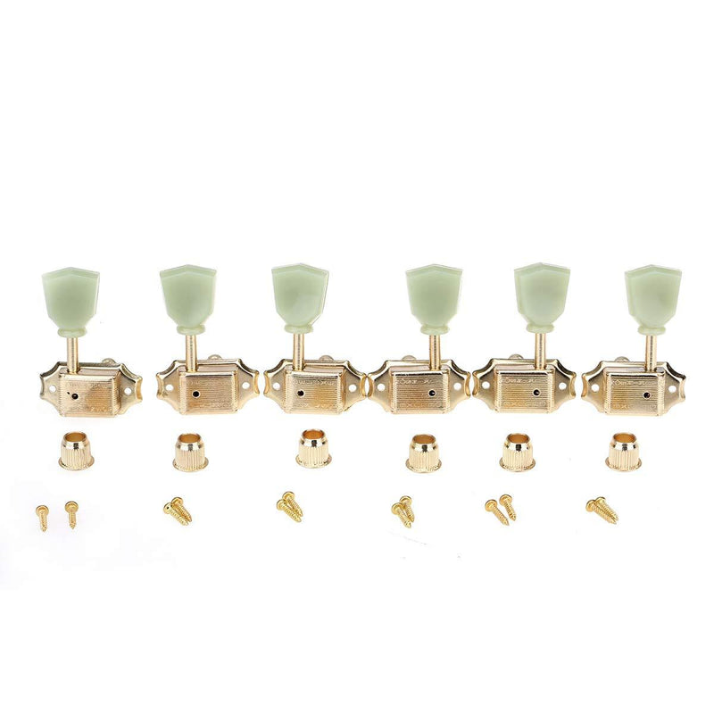 Wilkinson 3L3R Deluxe Vintage Keystone Style Guitar Tuners Machine Heads Tuning Pegs Keys Set Compatible with USA Les Paul or Epiphone Les Paul, Gold