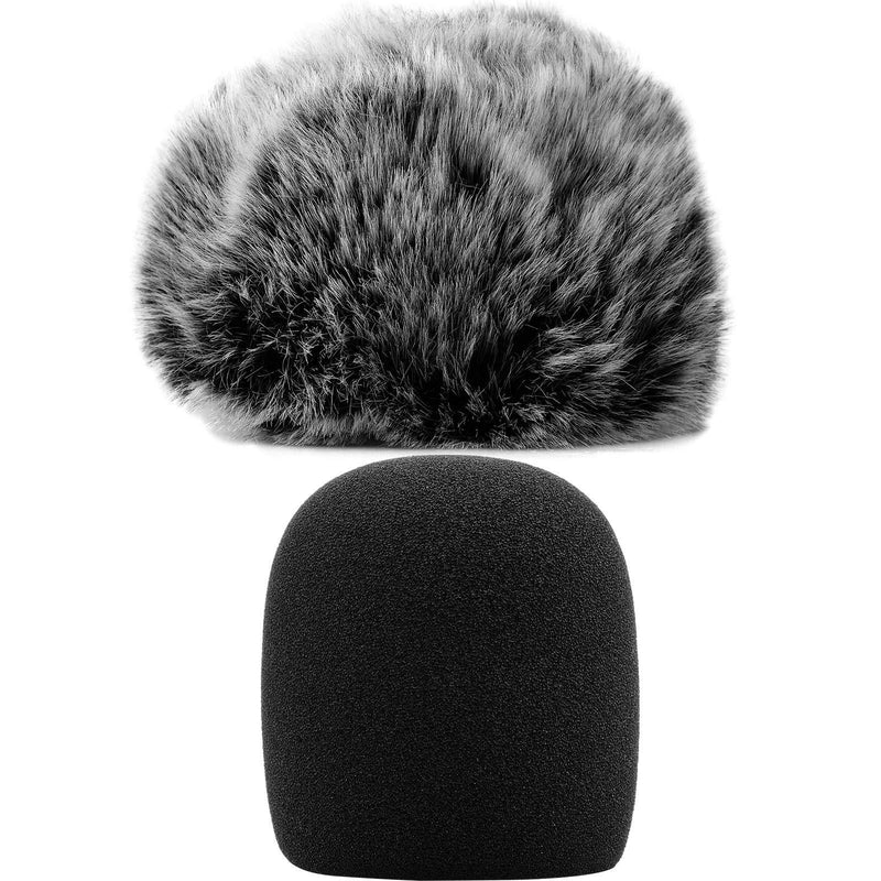 ChromLives Microphone Cover, Furry Windscreen Foam Cover Compatible with Blue Yeti, Yeti Pro Condenser (Furry & Foam Combo 2Pack) Combo Blue Yeti