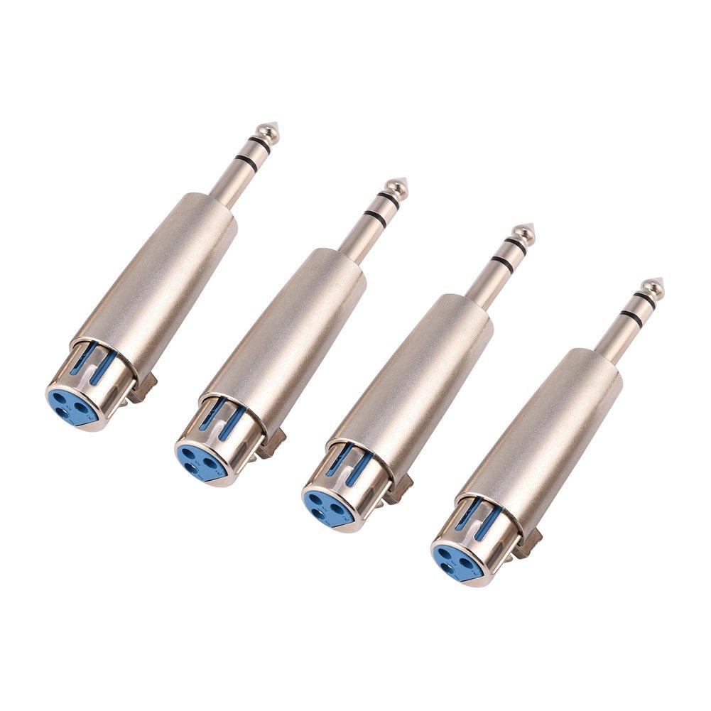 XLR Connector, 3-pin XLR Female to Stereo 6.35mm 1/4" Plug Connector for Microphone/AMP Amplifier/Mixer, Audio Adapter Coupler Gender Changer