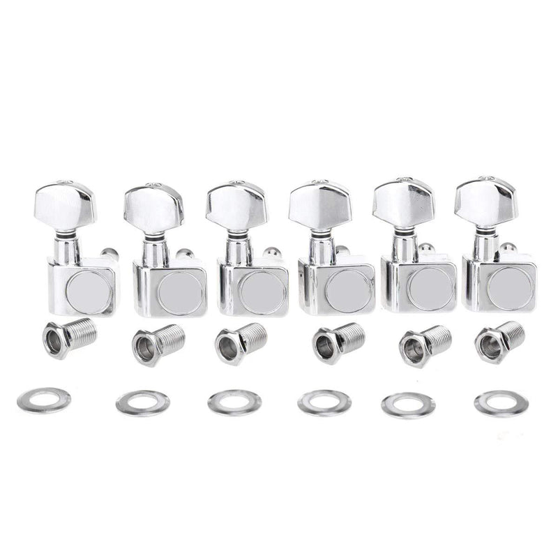 Musiclily Pro 6-in-line 2-pins Sealed Guitar Tuners Machine Head Tuning Pegs Set for Fender Strat/Tele, Chrome