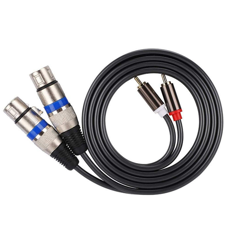 Dual for RCA Male to Dual XLR Female Audio Adapter Cable Patch Cord Double-row PVC Wire for Audio Connections from Microphone Mixers, Headphone Amplifiers, and other Equipment.