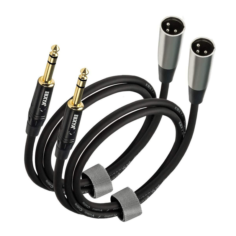 EBXYA 3ft 1/4" TRS to XLR Male Microphone Mic Cable Balanced with 3-Pin, 2 Packs 2 Packs of 1/4 TRS to XLR Male 3 Feet