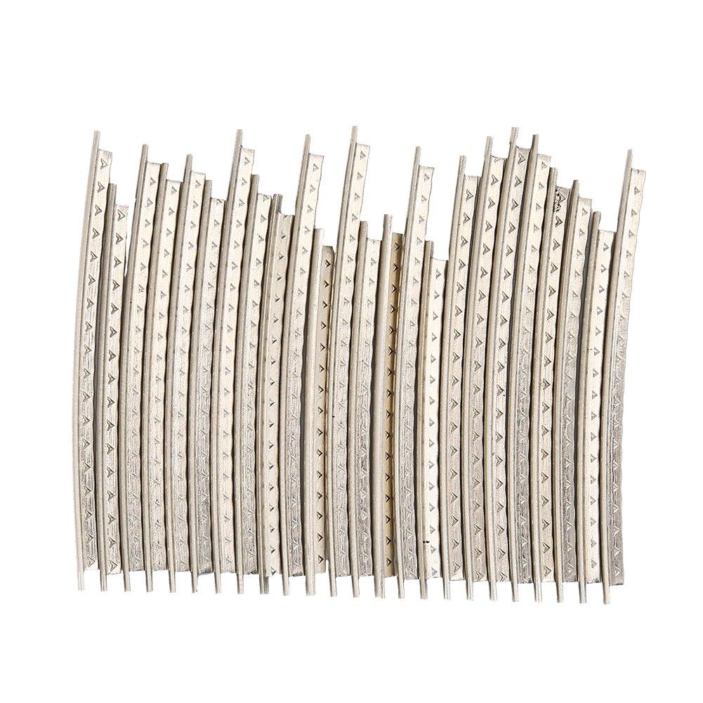 Bnineteenteam Fret Wire, 24pcs Guitar White Copper Fret Wires Fretwire Set for Electric Guitars