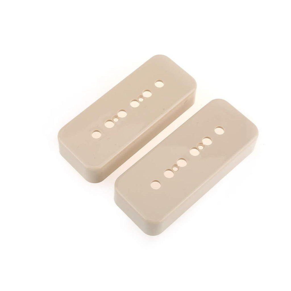 Musiclily Pro Plastic P-90 Soapbar Guitar Pickup Covers Compatible with USA Les Paul, Cream (Set of 2)