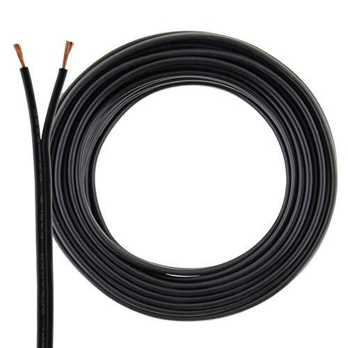 2 Core Speaker Cable 2 x 0.50mm Wire Ideal for Car Audio & Home HiFi MKGT® 10 20 50 100 Metres (10 Metres, Black) 10 Metres