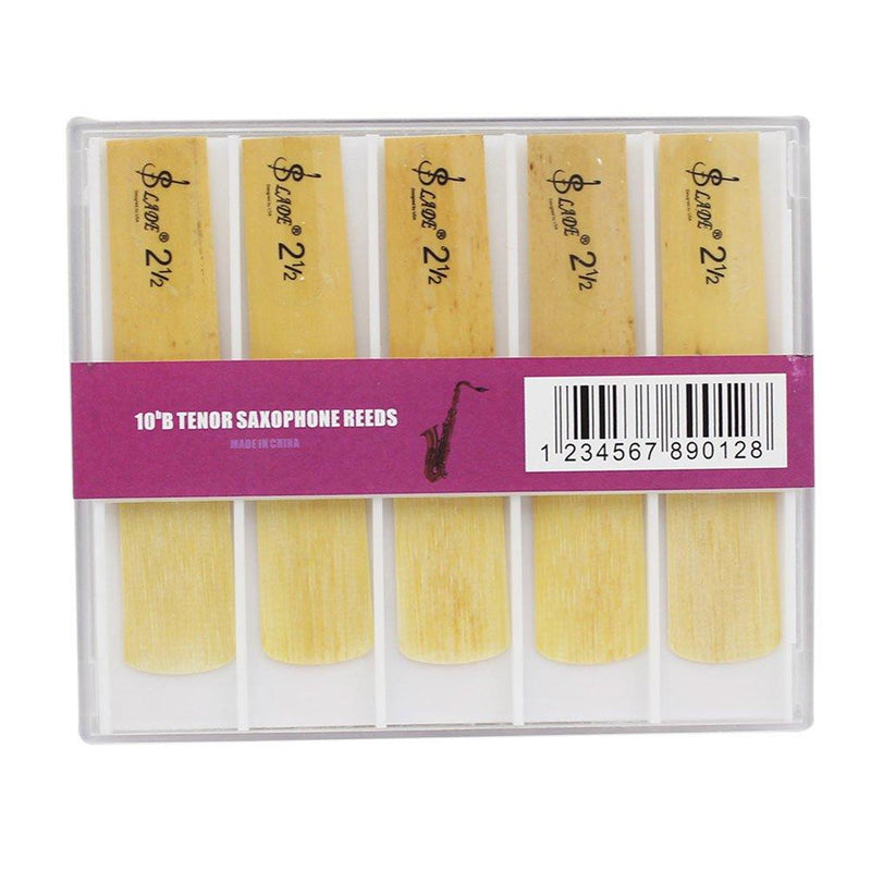 Bnineteenteam Tenor Saxophone Reeds, Saxophone Bamboo Reeds Replacement Strength 2.5 Fit for Alto bB Saxophone (10 Pcs a Set