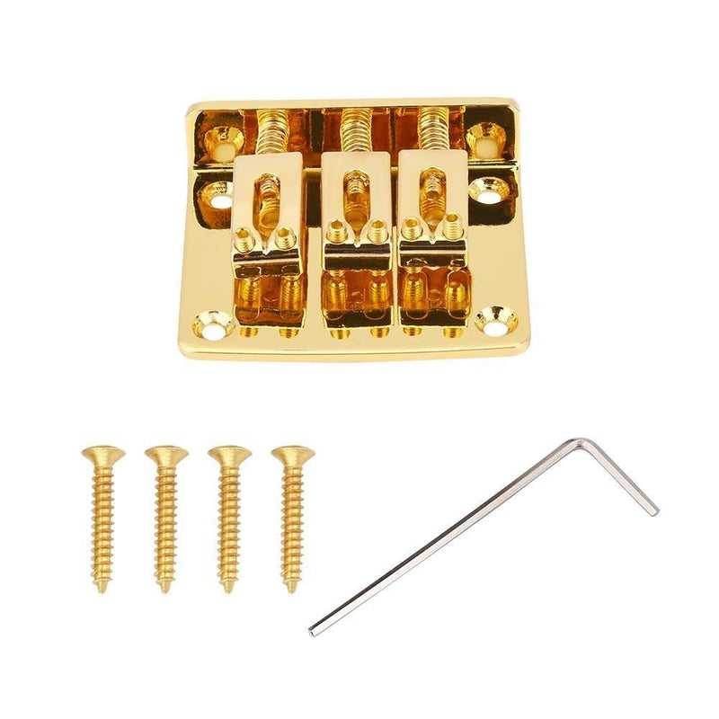 Electric Guitars 3-string Fixed Bridge Replacement Parts for Cigarbox Electric Guitars gold