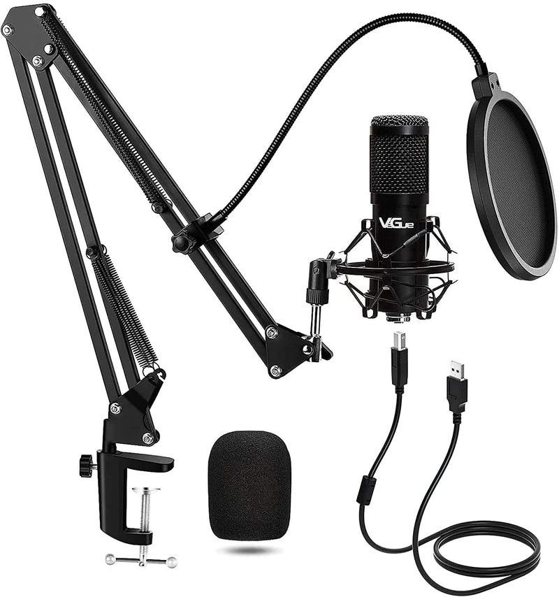 USB Microphone Kit, VeGue 192KHZ/24Bit Streaming Podcast PC Condenser Computer Mic Set for Gaming, YouTube Video, Recording Music, Voice Over, Studio Mic with Adjustable Arm Stand (VG-016)