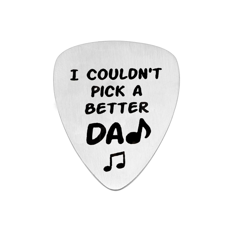 KENYG Fathers Day Christmas I Couldn't Pick A Better Dad Scrub Silver Guitar Pick Musical Instrument Accessories