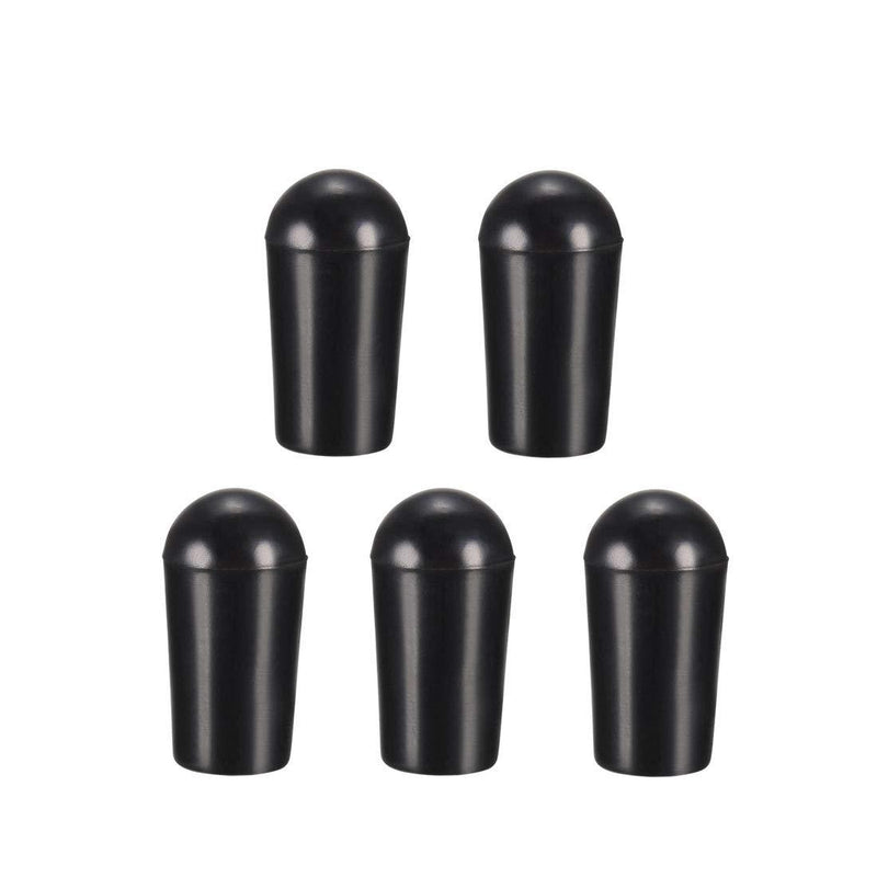 sourcing map M4 Switch Tip Knob Cap Plastic Replacement for 3 Way Toggle Pickup Selector Black 5pcs