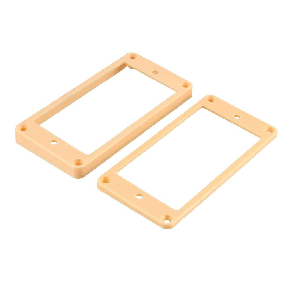 sourcing map Humbucker Pickup Ring Pickup Mounting Frame Curved Bottom 35 for Neck and 79 for Bridge Pickup Cream 2Set