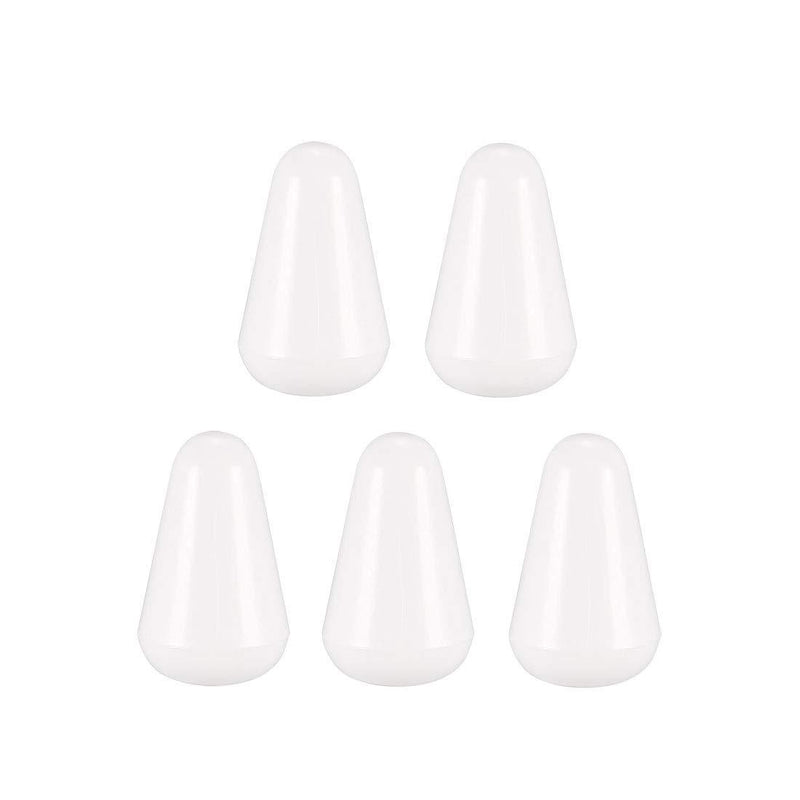 sourcing map M3.7 Plastic 5 Way Toggle Switch Knob Tip Caps for Electric Guitar Parts Accessories Switch Cap White 5pcs