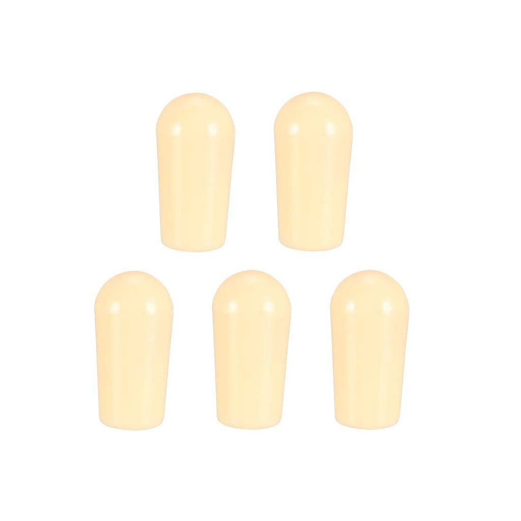 sourcing map M4 Switch Tip Knob Cap Plastic Replacement for 3 Way Toggle Pickup Selector Cream 5pcs