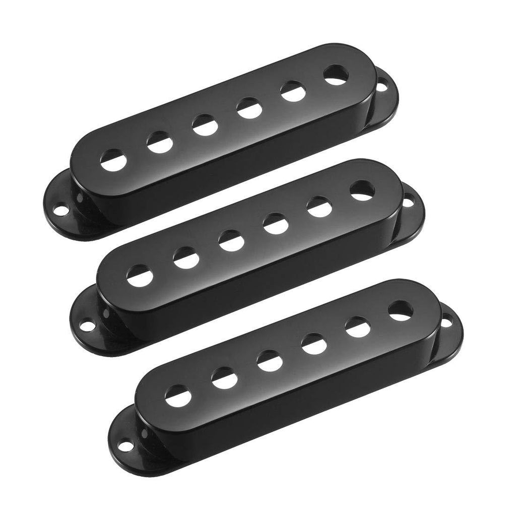 sourcing map Plastic Single Coil Pickup Cover for Stratocaster Squier Guitar Parts, Black - 52mm 3Pcs